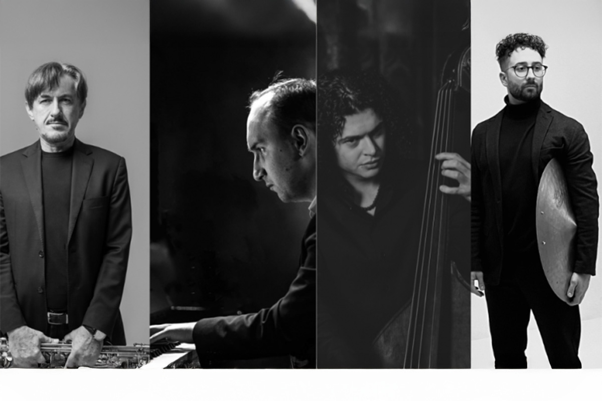 czarno-biały kolaż zdjęć przedstawiających artystów, którzy zagrają koncert