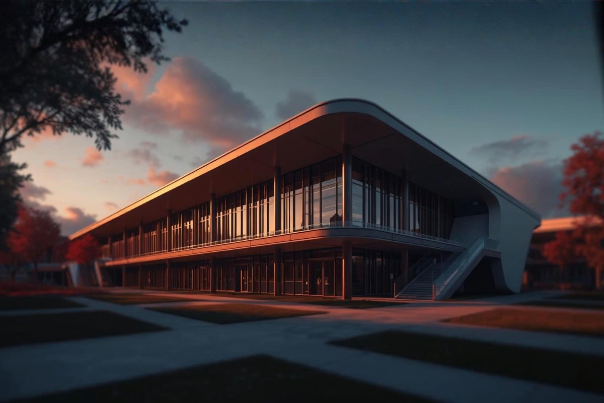 wizualizacja nowoczesnej szkoły przyszłości