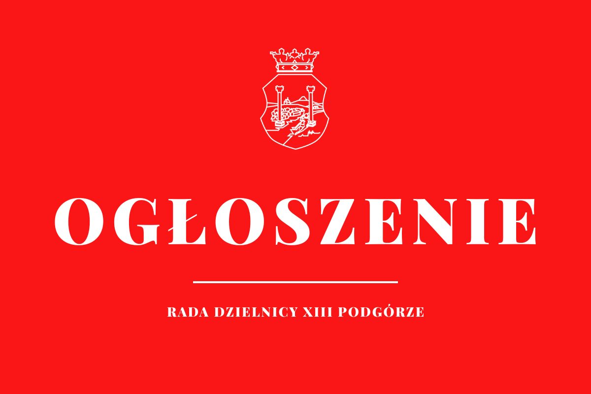 baner z napisem &quot;ogłoszenie&quot;