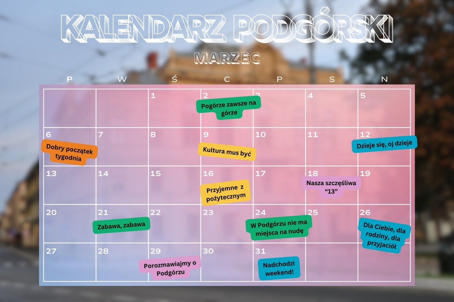 Kalendarz Podgórski - marzec 2025