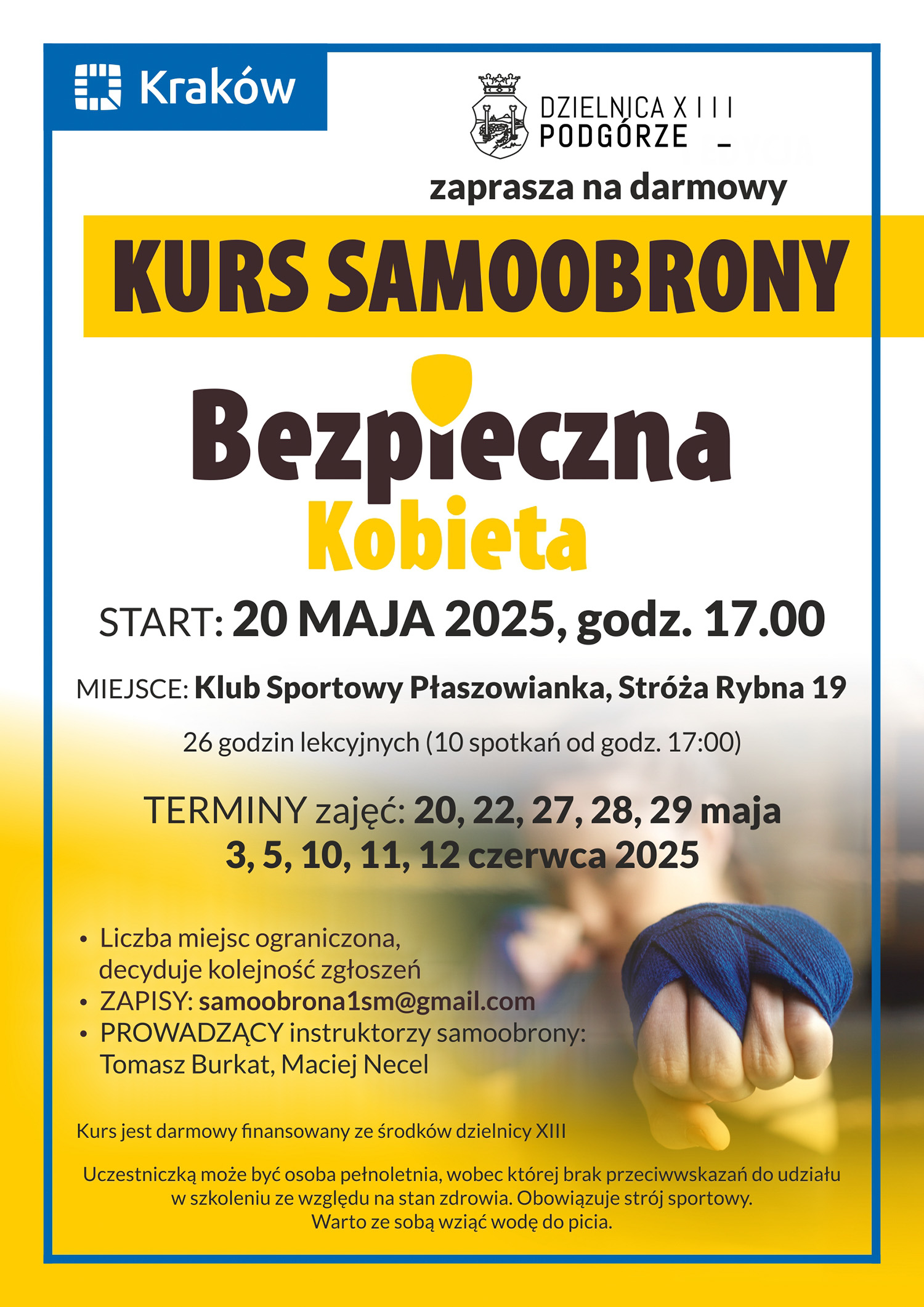 Zapraszamy na kurs samoobrony dla kobiet!
